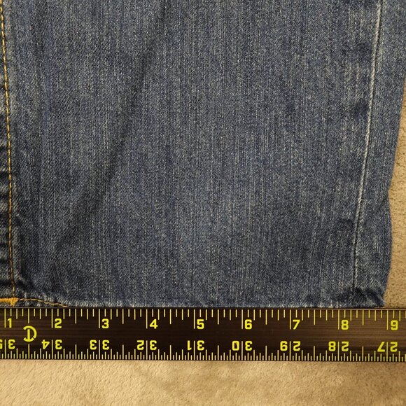 True Religion jeans straight leg men's 36 blue denim bling pockets - Picture 9 of 14